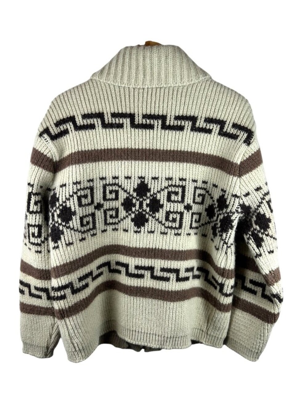 Vintage 70s The Knitting Mill Wool Sweater L Southwestern Zip Cardigan - Picture 4 of 4